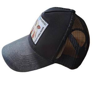 Échantillon gratuit Chapeau de camionneur en maille à 5 panneaux en polaire respirant et imperméable unisexe pour le cyclisme et les performances - Product Image 3