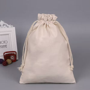 Práctica y elegante bolsa de polvo de lona de algodón ecológica con cierre de cordón conveniente producto de moda - Product Image 2