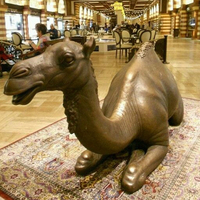 Sculpture antique de Dubaï en bronze grandeur nature, statue de chameau en bronze antique en laiton