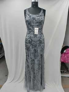 Elegante vestido de cóctel de verano para mujer Vestido de noche Antiestático de longitud completa Bordado de perlas de malla de poliéster con cuentas para recto - Product Image 2