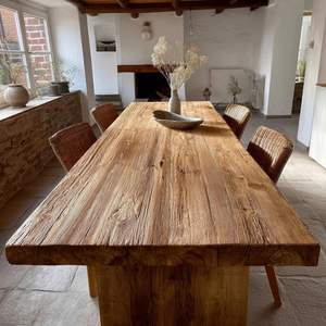 Mesa de Comedor Moderna Cuadrada Hecha a Mano de Madera Maciza Ecológica para Cocina Grande, Casa de Campo, Villa, Muebles de Comedor - Product Image 2