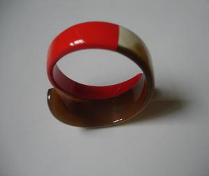 Aquamarine Lacquered Eco-Friendly <b>Love</b> Cut Horn Cuff <b>Bracelet</b> Handmade Buffalo Horn Open Cuff Modern Statement Fashion Jewelry - Product Image 3