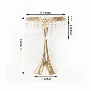 Soporte de postre y pastel de Metal pulido de oro rosa Soporte de postre de vajilla de Metal y cristal de gran tamaño hecho a mano - Product Image 1