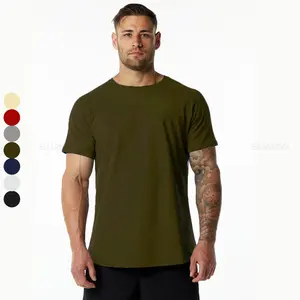 Fashionable High Quality Men's Knitted Satin T-<b>Shirt</b> Made with 100% Cotton Anti-Wrinkle Breathable Quick Dry Autumn Fashion Wear - Product Image 1