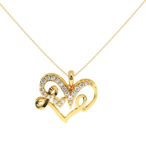 Pendentif en diamant de luxe en forme de cœur de 0,24 carat en or, couleur EF - clarté VS - Product Image 1