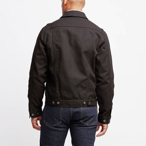 Veste en toile pour homme la plus vendue, couleur noire, manches longues, respirante, quatre poches, style hiver, logo sur le devant - Product Image 2