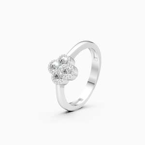 Anillo Ecológico con Diamante de Laboratorio Floral en Oro con Diamante Cultivado en Laboratorio de 0.28 Ct |   En oro amarillo, blanco y rosa de 9 quilates - Product Image 2