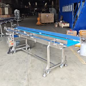 Yeni Ayarlanabilir Anti-Bakteriyel Paslanmaz Çelik Gıda Yatay Konveyörü, Isıya Dayanıklı Bantlı Bıçak Kenarı Montaj Hattı için - Product Image 4