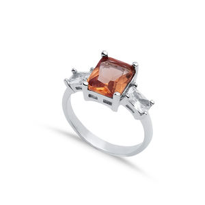 8x10mm forma cuadrada Baguette CZ sultanita piedra racimo anillo para compradores al por mayor rodio plateado 925 joyería de plata esterlina - Product Image 1