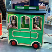 Train de parc à thème électrique sans rails en bois et acier de haute qualité, certifié CE, capacité de 24 enfants, pour intérieur, extérieur, aéroport, jardin