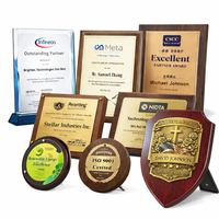 Plaque de récompense en bois personnalisée de qualité supérieure avec plaque métallique gravée, cadeau d'entreprise personnalisé pour la reconnaissance des partenaires
