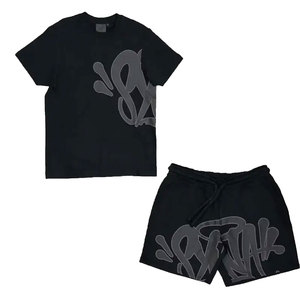 2025เซ็ตกางเกงขาสั้นผ้าคอตตอนออร์แกนิกสำหรับผู้ชายชุดเสื้อยืดระบายอากาศได้ดีผ้าคอตตอนออร์แกนิก100% สำหรับฤดูร้อน - Product Image 3