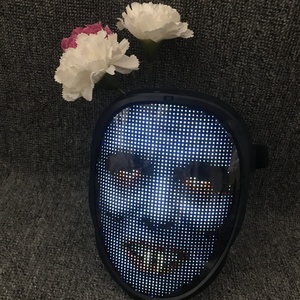 Máscara Facial Inteligente LED Técnica <span class=keywords><strong>2023</strong></span>, <span class=keywords><strong>Disfraz</strong></span> para Fiesta de Halloween, Programable por Aplicación, Colores Completos, Recargable, Batería de 2000 mAh, 12 h - Product Image 4