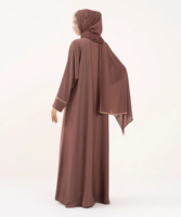 Abaya Contemporaine Décontractée Grande Taille Respirante Légère Extensible dans les Quatre Sens pour Femme – Élégante, Modeste, Longueur Ras du Sol, Idéale pour le Travail