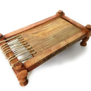 Plato para servir aperitivos de madera hecho a mano para restaurante de hotel en casa usado - Product Image 1