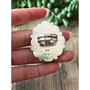 Chris Etsitty Kingman <b>Turquoise</b> Sterling Silver <b>Ring</b> Size 5.5 - Product Image 5