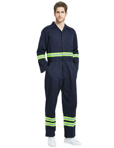 Mono DE TRABAJO reflectante de alta visibilidad unisex de 1 color, uniforme de mecánico de algodón, monos de protección laboral, chaleco de alta visibilidad con logotipo - Product Image 1
