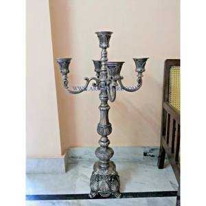 Candelabro de Acero Inoxidable para Decoración del Hogar, Candelabro de Mesa con 5 Brazos, Cristal Pulido, Diseño Maravilloso - Product Image 4