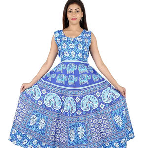 Venta al por mayor de ropa étnica india hermosa colección Catest algodón impreso sin mangas Kurtis para la venta - Product Image 1
