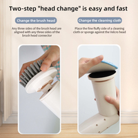 Brosse de nettoyage électrique rechargeable GEERLEPOL avec tête éponge, étanche IPX7, autonomie de 3,5 h, poignée extensible, nettoyage écologique