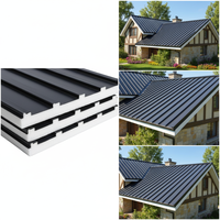 Panel Sándwich Impermeable para Techos, Panel Sándwich de Poliuretano para Techos de Silos de Almacenamiento a Granel, Almacenamiento de Granos y Piensos
