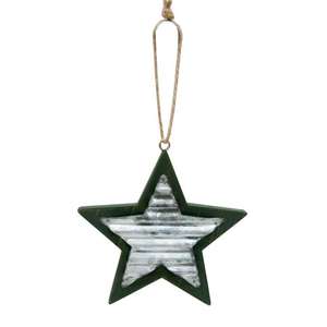 ดาวประดับคริสต์มาสแบบแขวน ทำจากลวดเหล็กพิมพ์ลายทองคำ ของ Chaman India - Product Image 3
