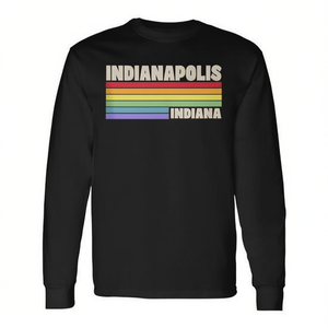 Indianapolis Indiana <b>Pride</b> Rainbow Flag Gay <b>Pride</b> Queer Tank <b>Top</b> Long Sleeve T-Shirt Promotional Product - Product Image 3