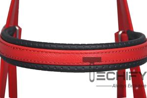 ชุดสายรัดเคลือบพีวีซีสีแดงมีสไตล์และทนทานเชือกแขวนคอม้า - Product Image 2