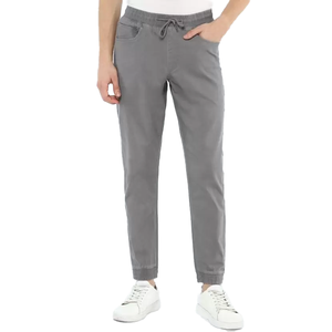 Pantalon en coton tricoté pour homme, taille haute, coupe décontractée, imperméable, respirant, couleur unie, taille élastique, grande taille, design personnalisé, qualité supérieure - Product Image 1