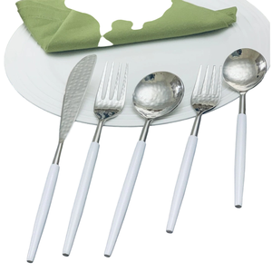 Ensemble de couverts élégant en acier inoxydable avec poignée en os, parfait pour les restaurants, les repas à la maison et les mariages. - Product Image 1