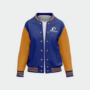 Ostriya Intl 2026 New Arrival Men's Varsity Winter Jacket Custom Print Front Logo Windproof Eco-Friendly V-neck Covered Button - Product Image 2