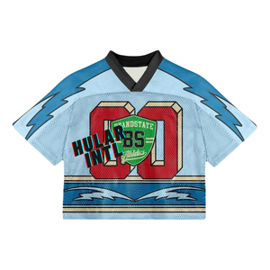 Camiseta cuadrada de gran tamaño, camiseta de malla estampada, camiseta de fútbol americano Unisex Vintage, ropa de calle, camiseta de malla de fútbol - Product Image 3