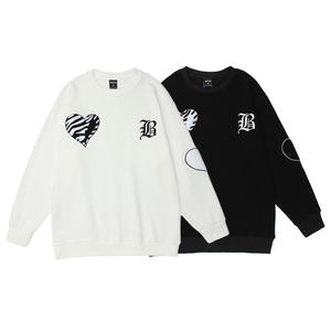 Hombres Toalla bordada calle suelta casual cuello redondo francés Terry polar pulóver sudaderas - Product Image 6