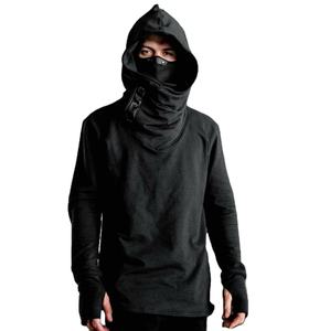 Breathable Face Mask Ninja Hoodies <b>Men's</b> Custom Pullover Long Sleeve Warm High Quality <b>Grey</b> Blue Ski Mask Ninja Hoodies - Product Image 3