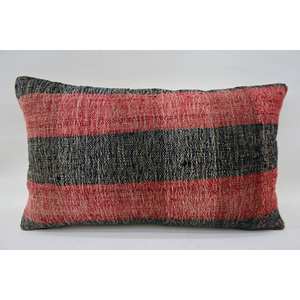 หมอนหนุนคอขนสัตว์สีแดงสไตล์วินเทจขนาด12x20นิ้วทันสมัยไม่ลื่นถอดออกได้เป็นมิตรกับสิ่งแวดล้อม - Product Image 1