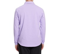 Yüksek kalite Polo gömlekler 100% pamuklu kumaş tam kollu t-shirt erkekler için standı yaka T shirt erkekler uzun kollu t shirt adam