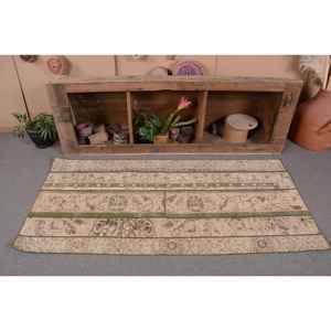 Rustique Vert Beige Grande Surface Vintage Tapis Turc Classique Rectangle Motif 290X610 ft Laine Matériel Latex pour Couloir Chambre - Product Image 4