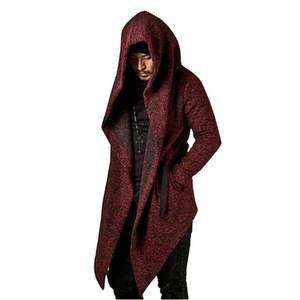 Bata larga de moda para hombre, cárdigan transpirable de lana tejida, sudaderas con capucha, sudaderas con capucha de felpa francesa para entrenamiento al aire libre, sudaderas en blanco para hombre transpirables - Product Image 4