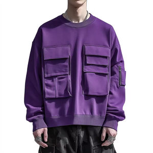 เสื้อฮู้ดดี้คาร์โก้ทรงโอเวอร์ไซส์ แขนยาว ผ้าฝ้าย 100% เป็นมิตรกับสิ่งแวดล้อม  แบบมีกระเป๋าหลายช่อง  ไหล่ตก  รับผลิตตามสั่งพร้อมสกรีนโลโก้สำหรับผู้ชาย ขายส่ง - Product Image 3