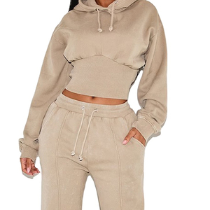 Top Corto con Capucha Elegante para Mujer, Ropa Casual de Invierno, Talla Grande, Algodón Transpirable, Antibolitas, Logotipo Frontal - Product Image 5