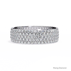 4,6 CTW Round Cut Lab Grown Diamond Full Eternity Set Wedding Band Rose Gold Anniversary Anillos de regalo - Product Image 4