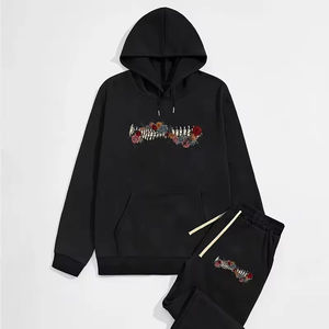 Chándal de invierno para hombre, ropa de gimnasio informal a la moda, sudadera con cremallera y raya lateral personalizable por Designer - Product Image 1