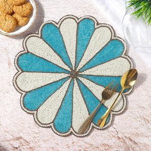 Haute vente fantaisie verre perlé Table à manger napperon élégance tapis décoratif pour les fêtes de mariage meilleur vendeur tapis tampons - Product Image 6