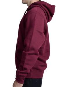 Sweat-shirt unisexe surdimensionné en molleton bordeaux, en coton teint uni, avec poche kangourou, idéal pour l'hiver - Product Image 5