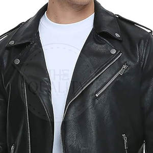 Veste d'hiver pour homme en cuir synthétique noir de haute qualité avec col montant, logo frontal, séchage rapide et respirante - Modèle 2025 - Product Image 5