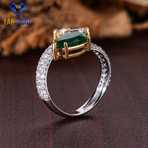 Anillo de oro blanco con piedras preciosas y diamantes cortados en PerA TDW 3.148 de Lab-Stone Diamond Ring Color de la piedra de la Piedra del anillo del color del - Product Image 5