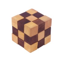 Rompecabezas de cubo de serpiente de madera 3D hecho a mano, rompecabezas educativo DIY, juguete lógico para niños y adultos de 5 a 7 años