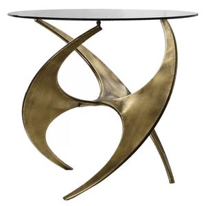 Modern Black & Brass <b>Round</b> <b>Side</b> <b>Tables</b> with Powder Coated Finish Custom Size Available for Living Room & Office Use METAL WAVE - Product Image 5