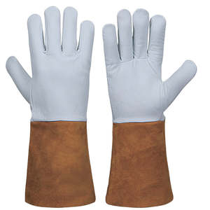 ถุงมือเชื่อมหนังระบายอากาศได้ดีดีไซน์ตามสั่ง - Product Image 1