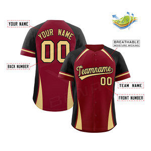 <b>High</b> Quality 100% Polyester Breathable Plus Size Baseball Jersey Customized Printed Logo Customized Team Name <b>Low</b> MOQ 20 Pieces - Product Image 2